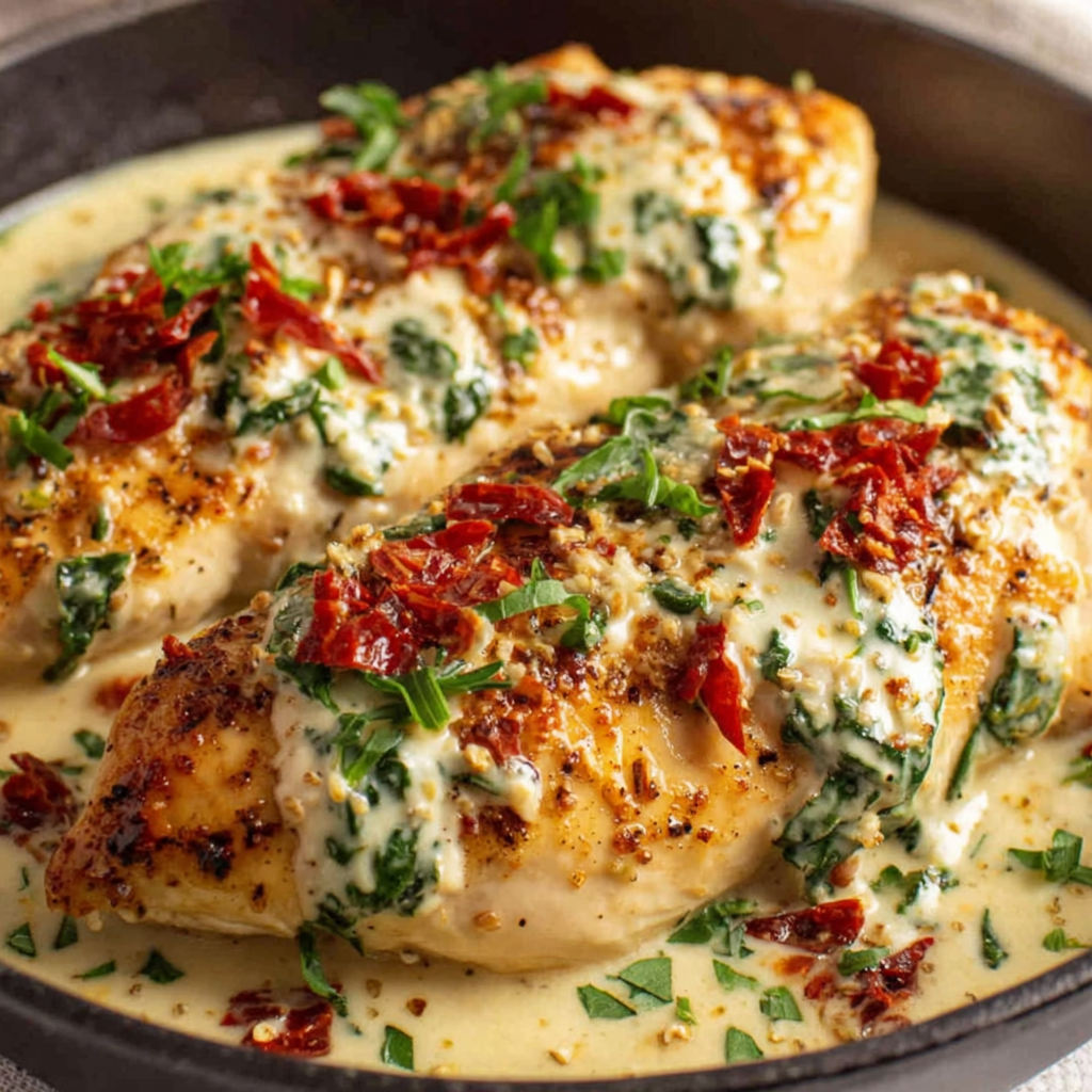Chicken Fillet in Spicy Creamy Garlic-Parmesan Sauce