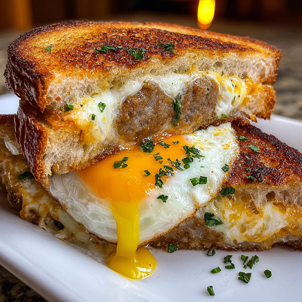 Savor the Morning with Breakfast Grilled Cheese and Sausage