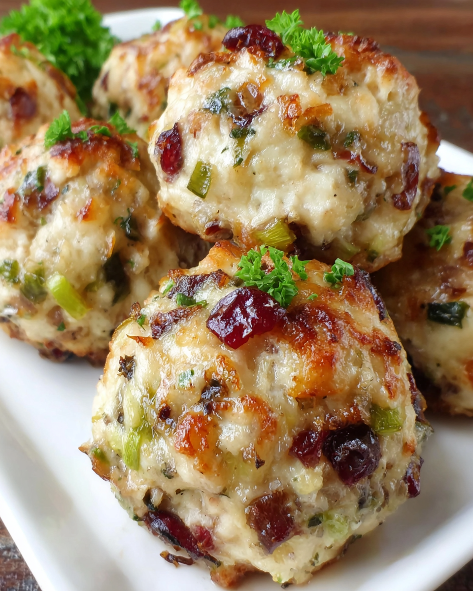 Cranberry & Turkey Stuffing Balls for Holiday Cheer
