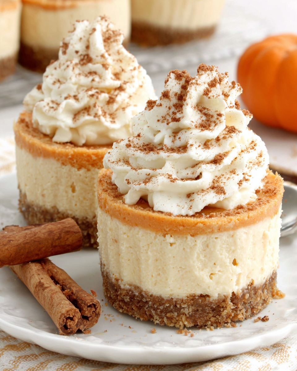 Delicious No Bake Pumpkin Mini Cheesecakes for Fall
