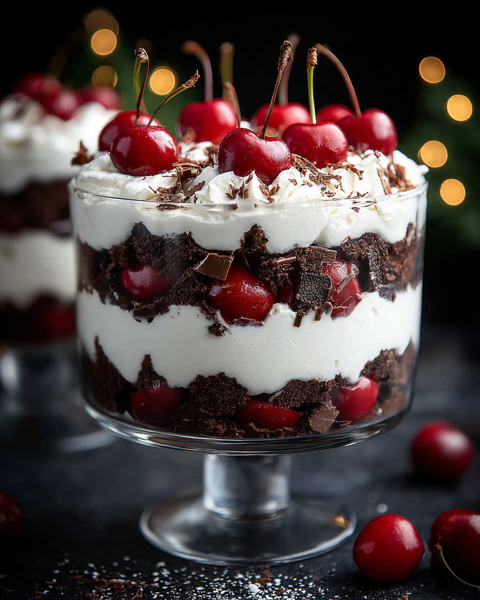 Festive Black Forest Trifle for Christmas Gatherings