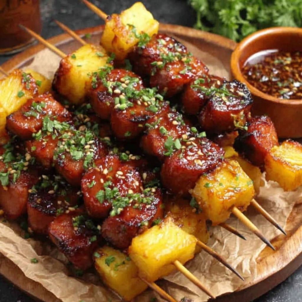 Irresistible Sweet and Spicy Sausage Pineapple Skewers