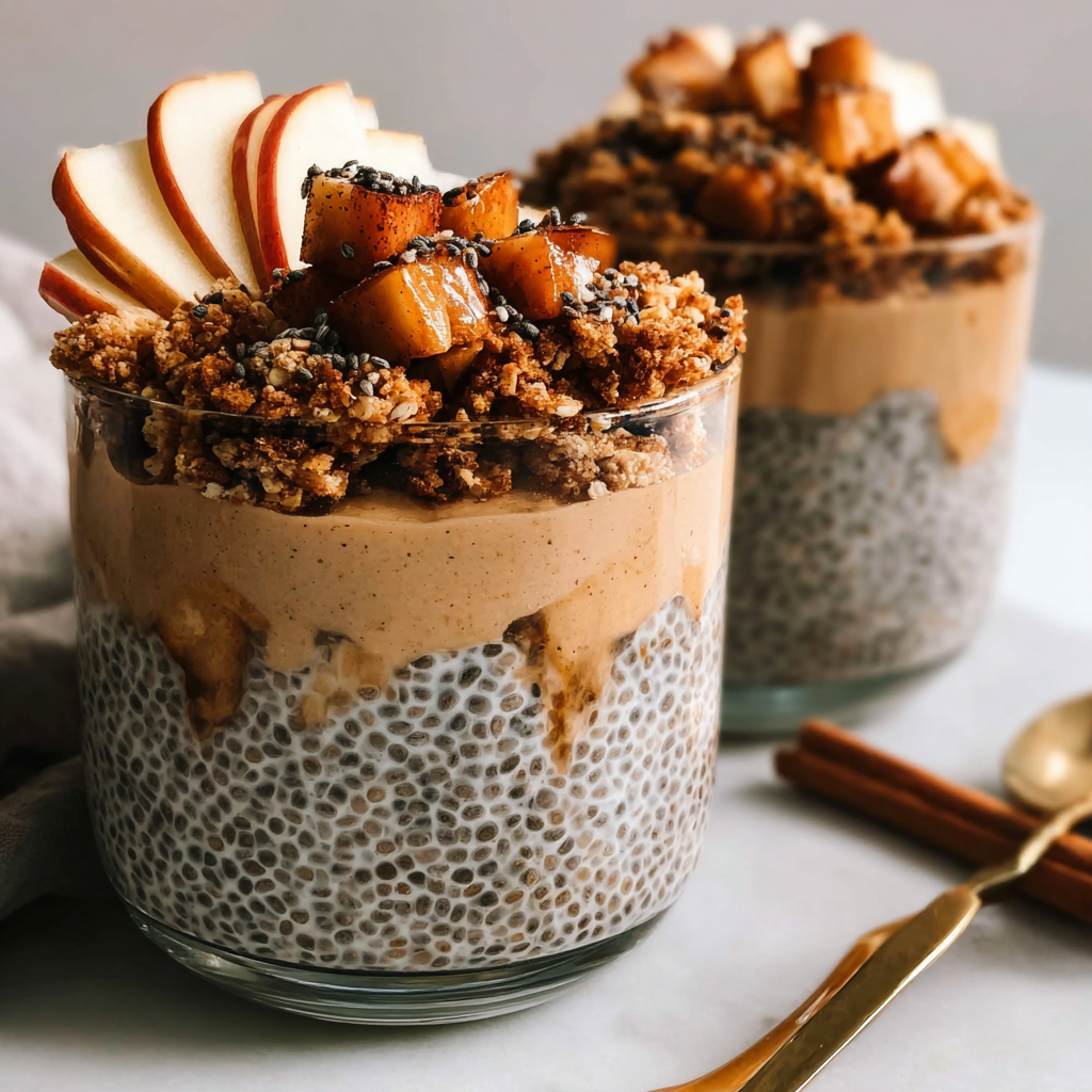 Irresistibly Creamy Apple Crumble Chia Pudding Delight