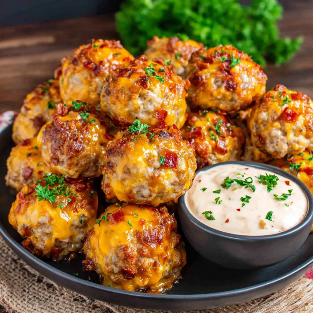 Jalapeno Cheddar Sausage Balls with Cream Cheese Recipe