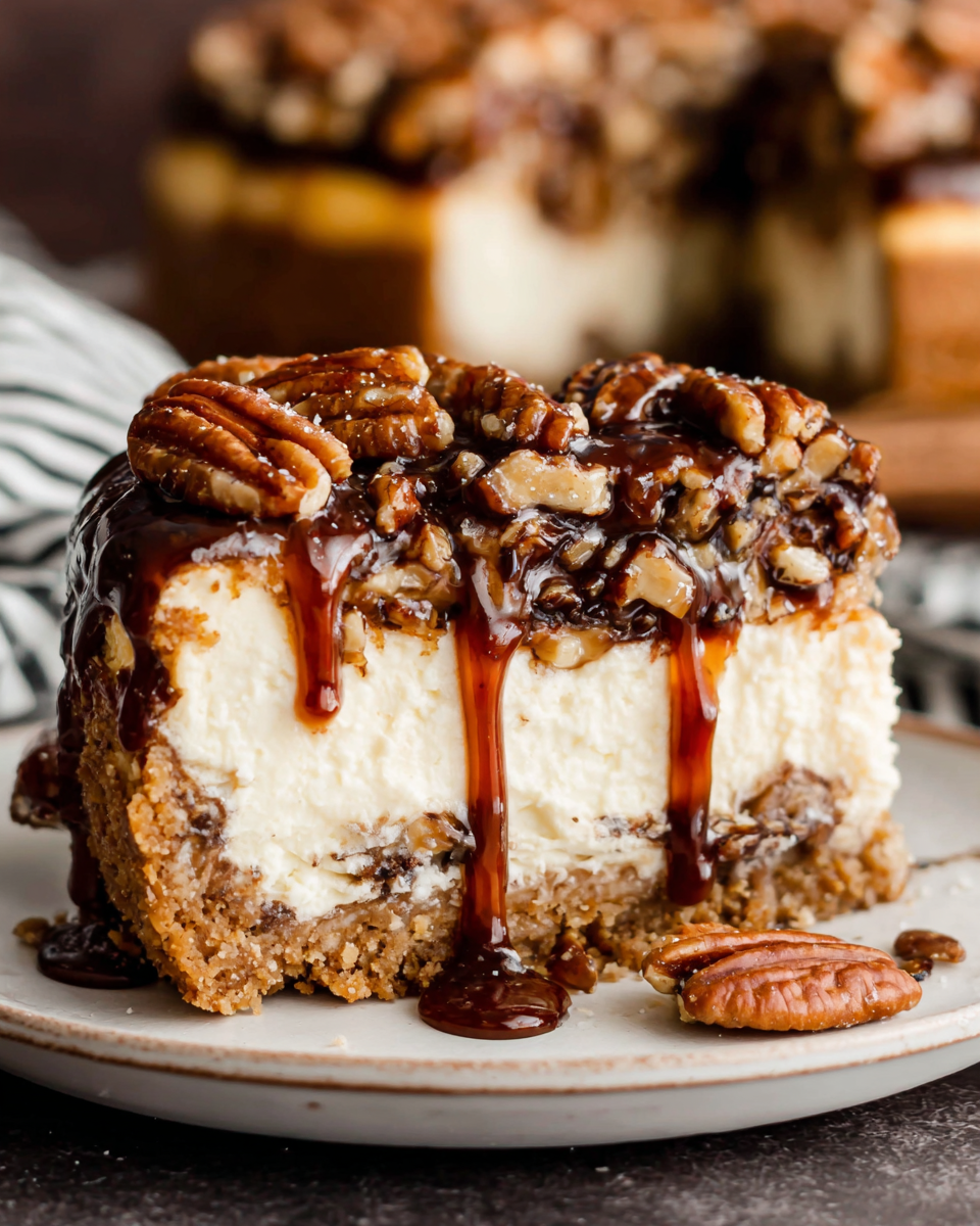 A Decadent Christmas Pecan Cheesecake Cake