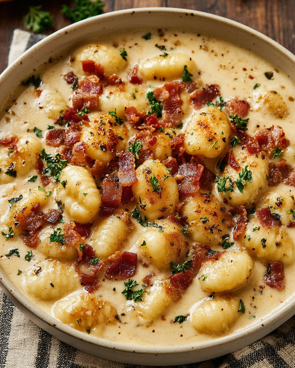 Bacon Cheddar Gnocchi Soup for Cozy Nights