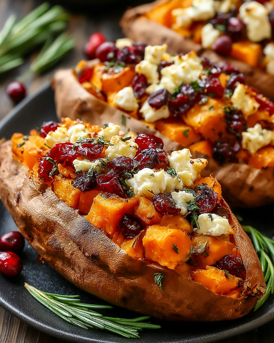Cranberry Apple Twice-Baked Sweet Potatoes
