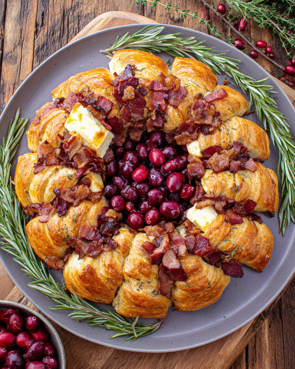 Crispy Bacon Brie Crescent Wreath Recipe
