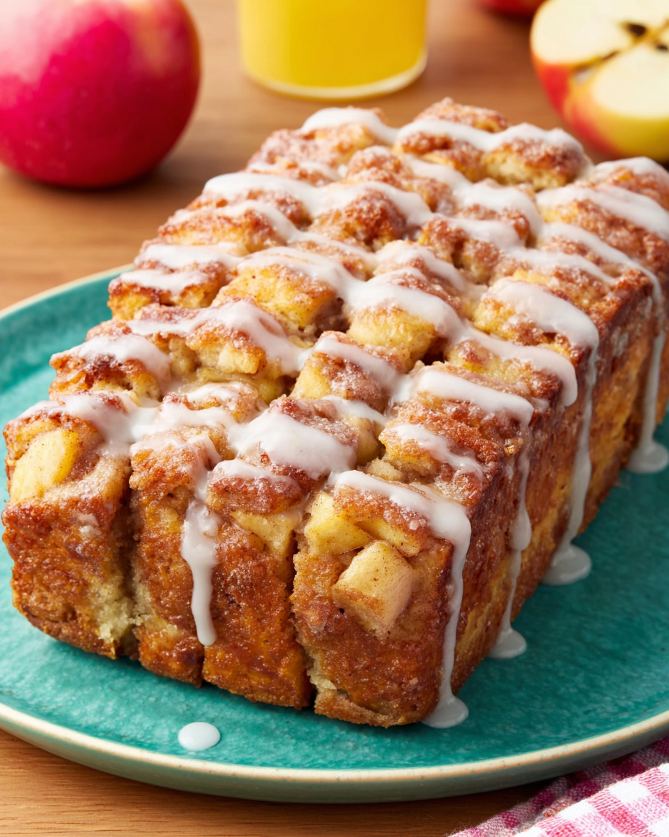 Delicious Homestyle Cinnamon Apple Fritter Bread Loaf