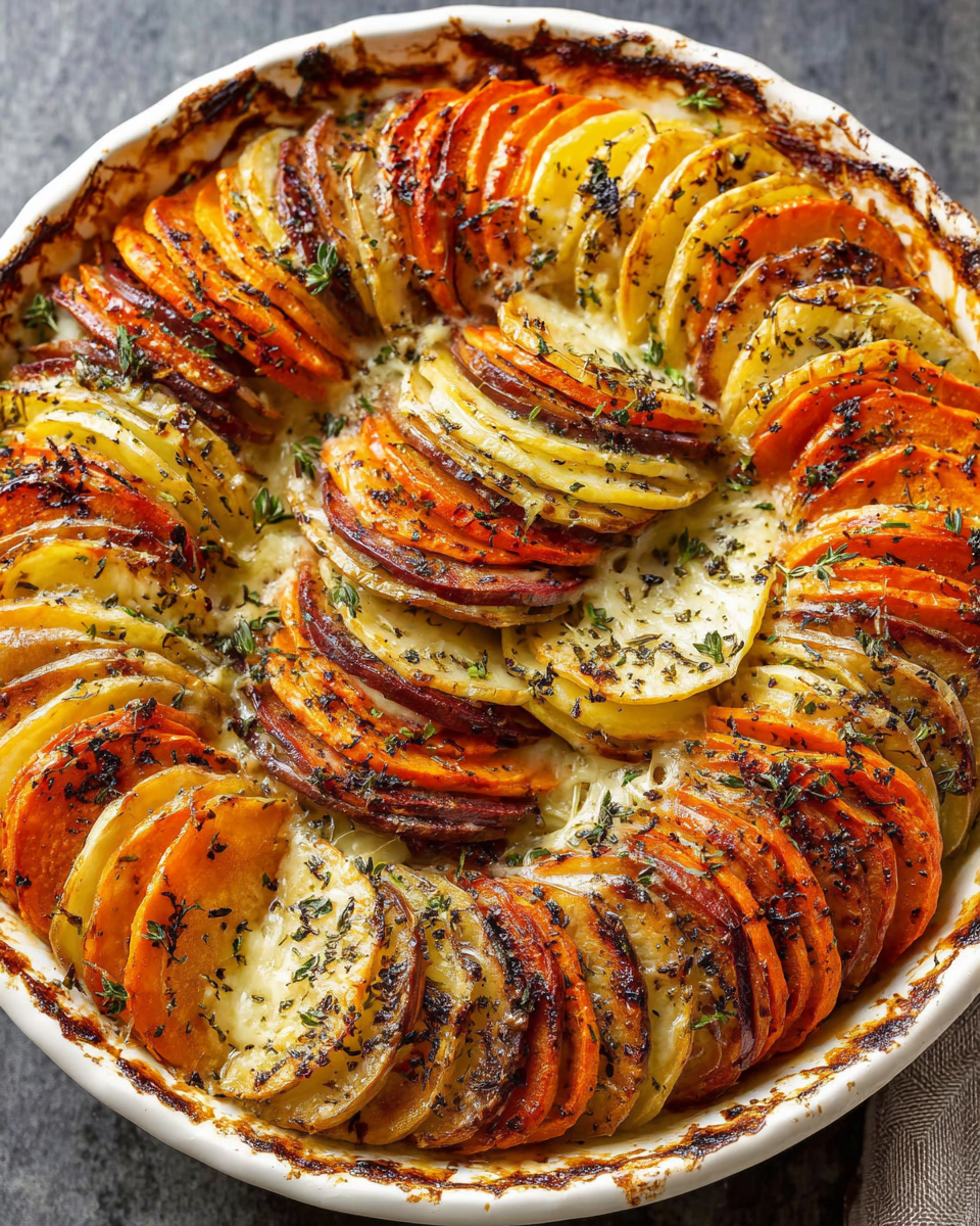 Delightful Cheesy Root Vegetable Gratin Recipe