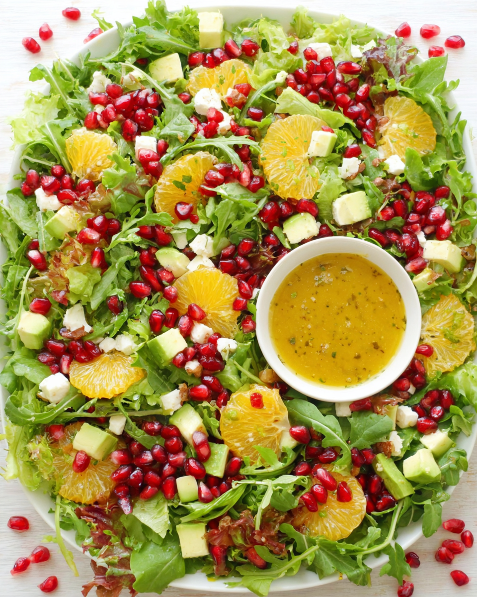 Festive Christmas Salad with Honey Mustard Dressing