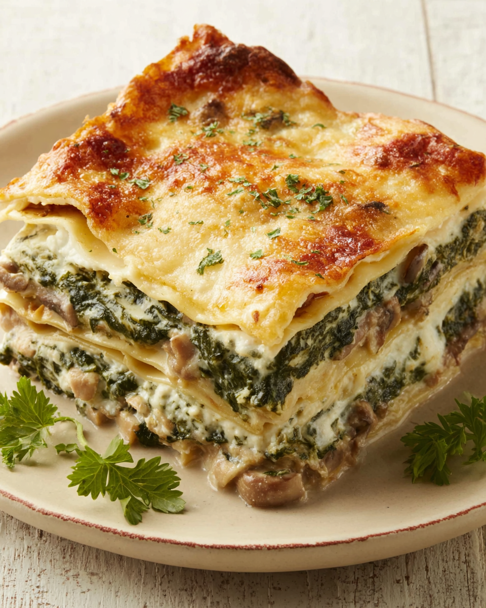 Irresistible Creamy Spinach and Mushroom Lasagna Recipe