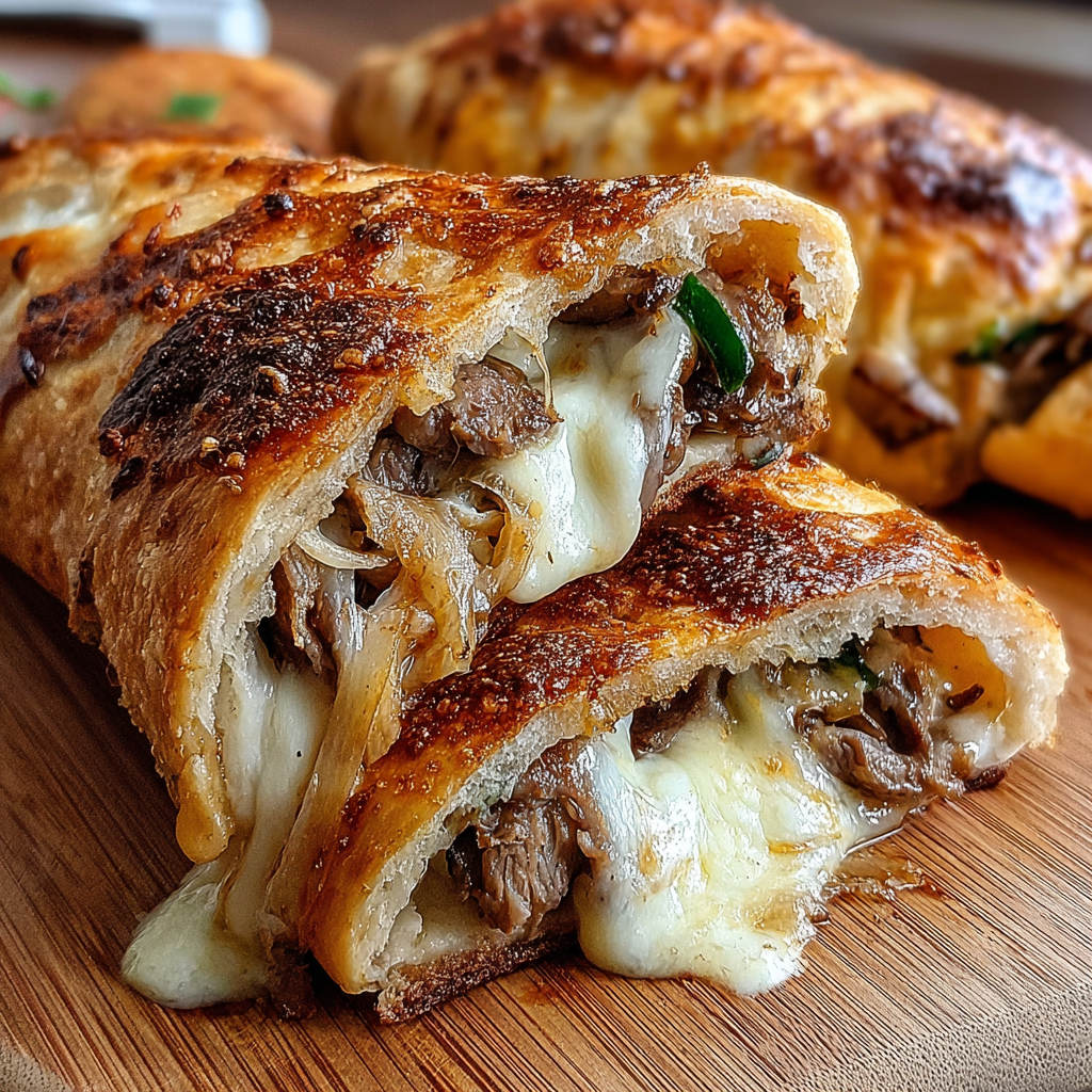 Mozzarella Cheesesteak Stromboli Recipe for Home Cooks