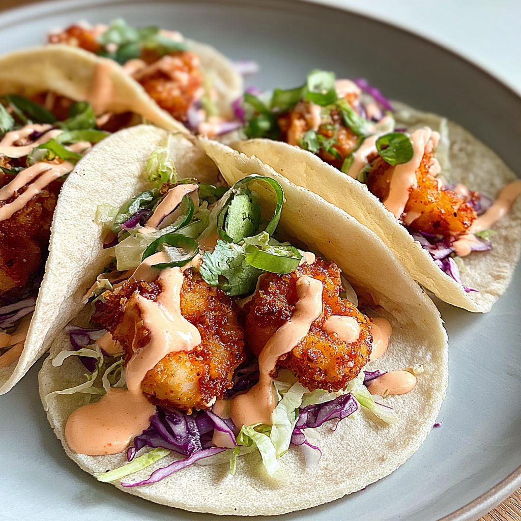 Crispy Air Fryer Bang Bang Shrimp Tacos Delight