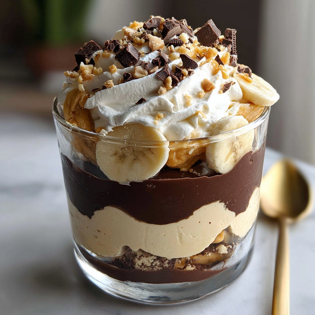 Decadent Chocolate Peanut Butter Banana Cream Trifle