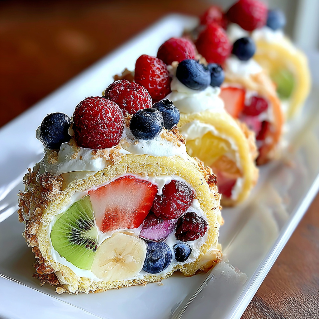 Delightful Cheesecake Fruit Salad Roll Ups