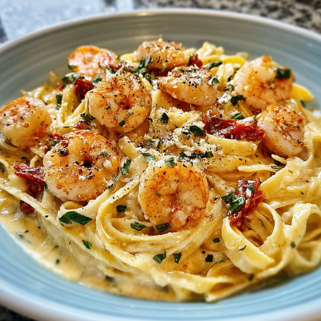 Indulgent Creamy Tuscan Shrimp Pasta Recipe
