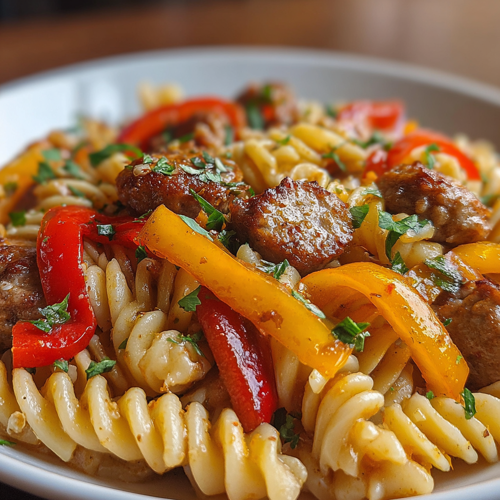 Savoring Pasta with Sausage and Peppers Delight