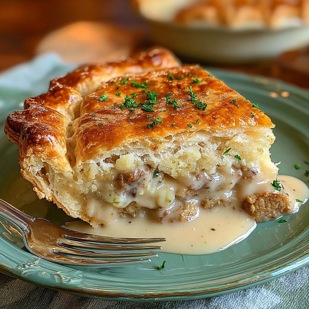Savory Comfort: Biscuits and Gravy Pie Recipe