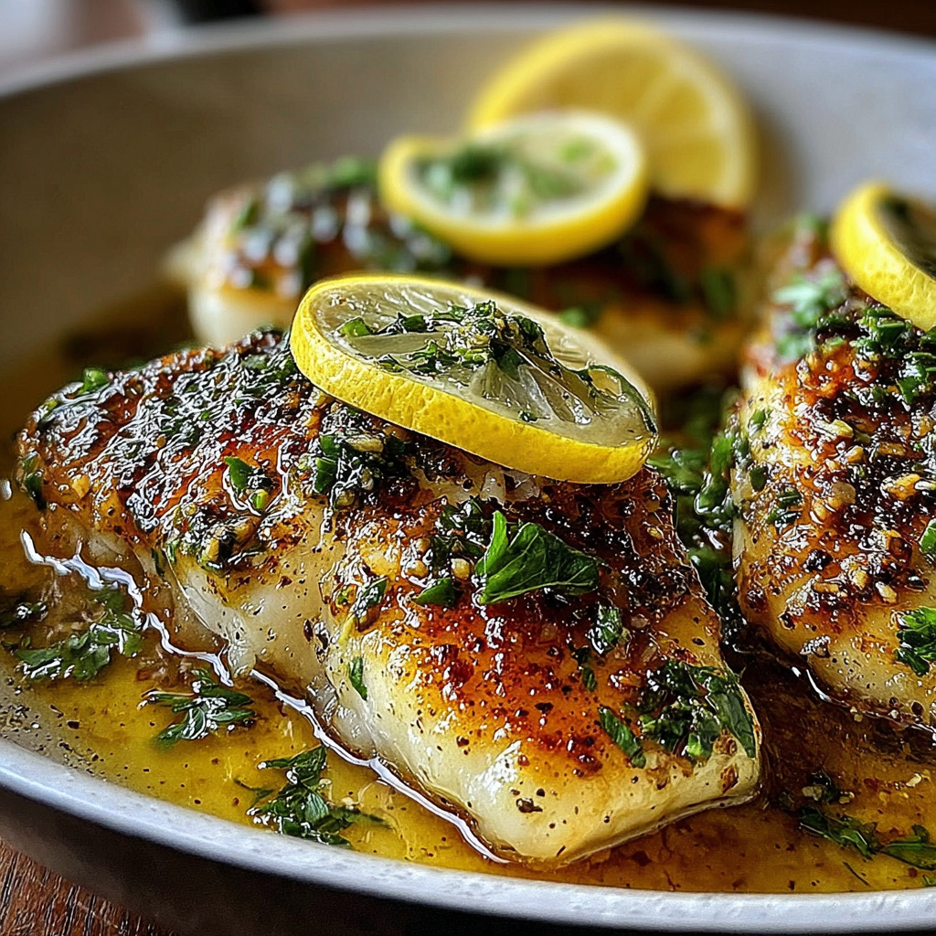 Savory Lemon Garlic Fish Skillet Recipe