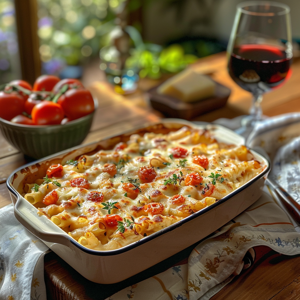 how to make Cheesy Chicken Pasta Bake With Creamy Tomato Sauce step by step
