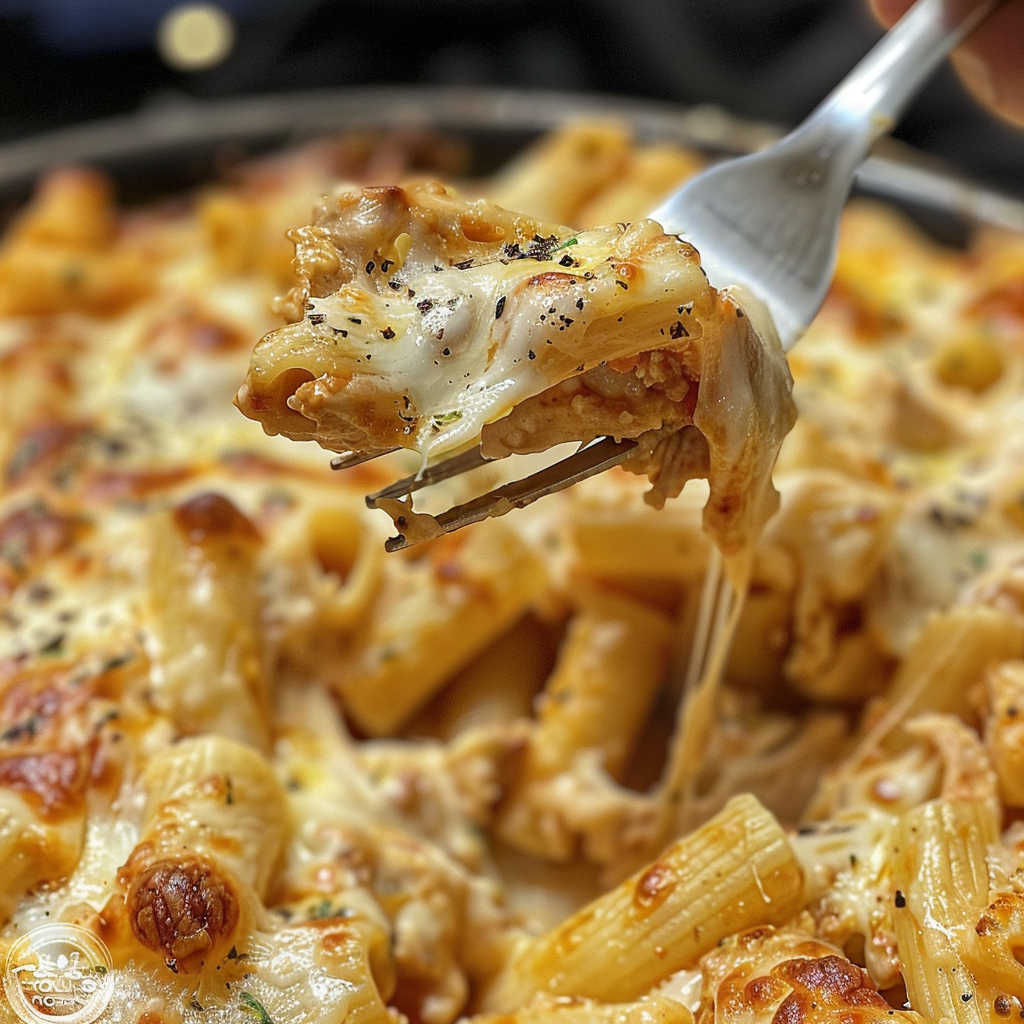 fresh ingredients for Cheesy Chicken Pasta Bake With Creamy Tomato Sauce