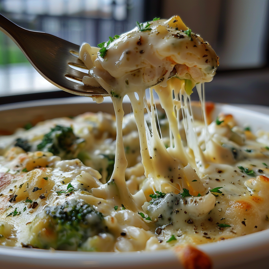 fresh ingredients for Healthy Chicken Broccoli Rice Casserole With Creamy Sauce
