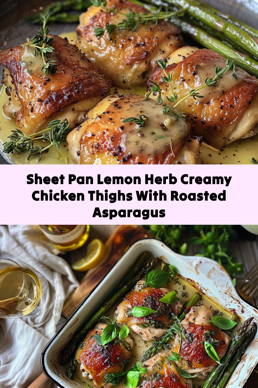 Sheet Pan Lemon Herb Creamy Chicken Thighs with Crispy Skin