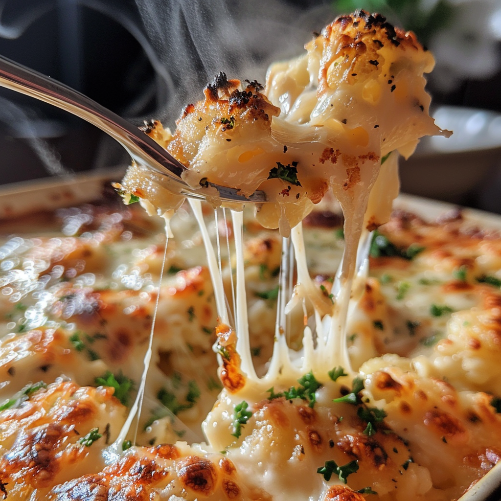 fresh ingredients for Garlic Parmesan Chicken & Cauliflower Rice Bake With Melted Mozzarella