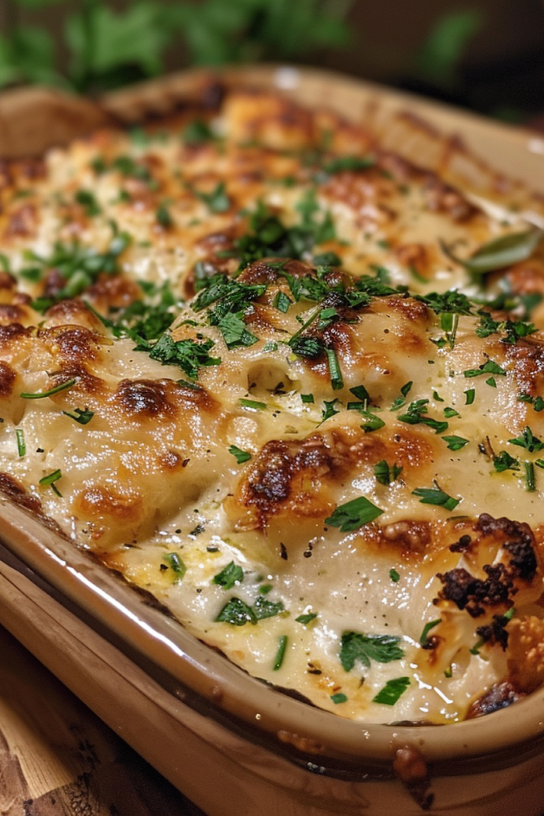 Easy Garlic Parmesan Chicken Cauliflower Rice Bake
