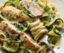 Grilled Chicken Alfredo Pasta With Charred Zucchini — A Summer Twist