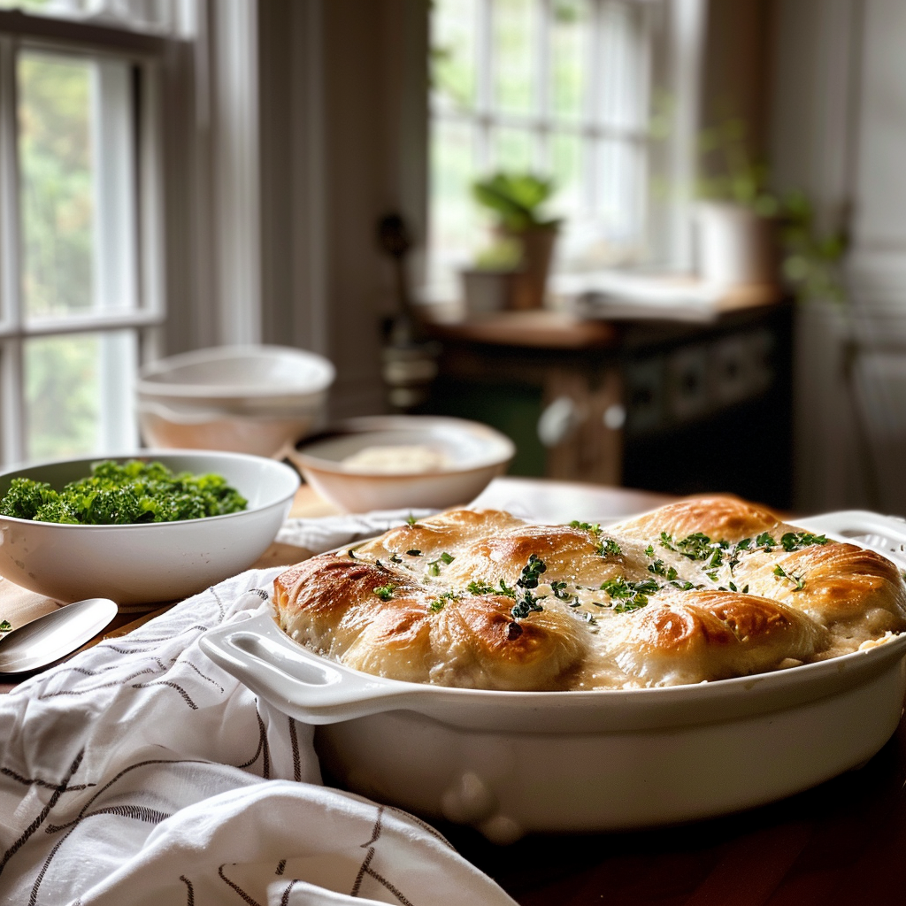 how to make Hearty Chicken & Dumpling Casserole With Golden Biscuits (Freezer-Friendly) step by step