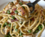 30-Minute Creamy Chicken & Bacon Carbonara Pasta with Peas